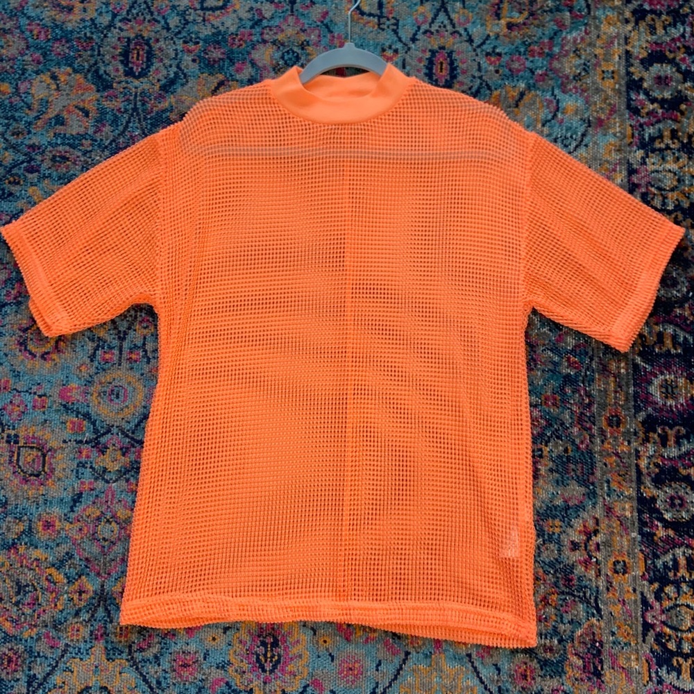 ASOS neon orange mesh t shirt